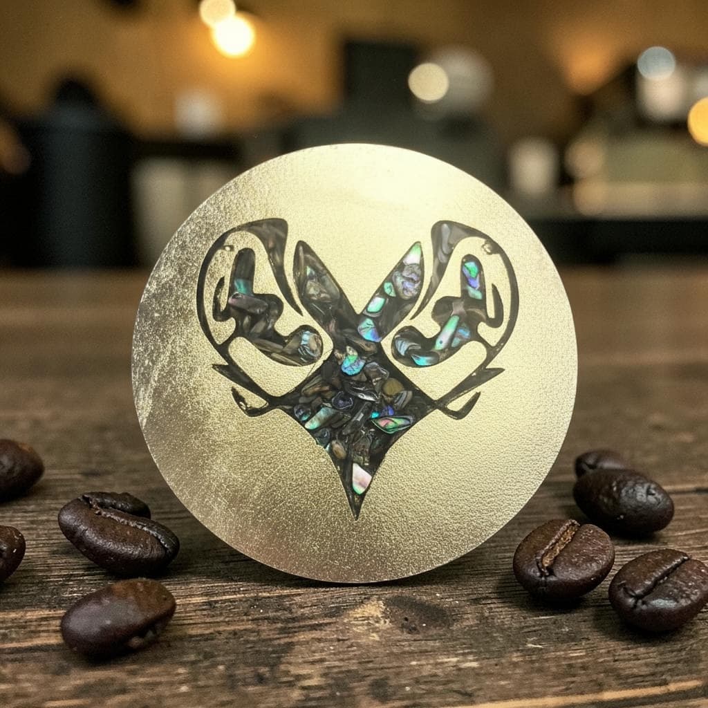 Paua Heart Coaster