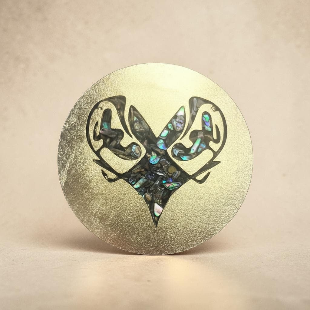 Paua Heart Coaster
