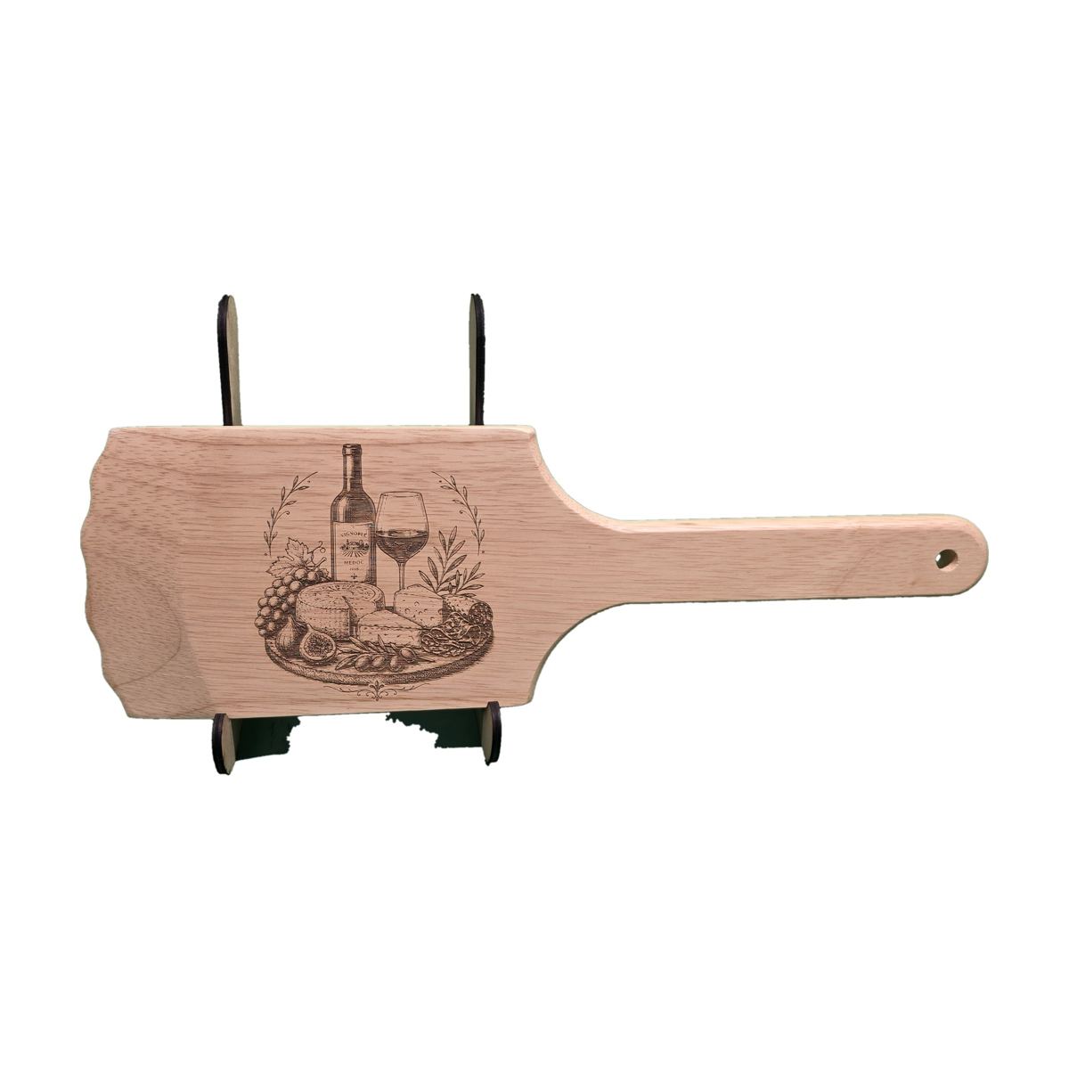 Engraved Wine & Cheese Wooden Paddle
