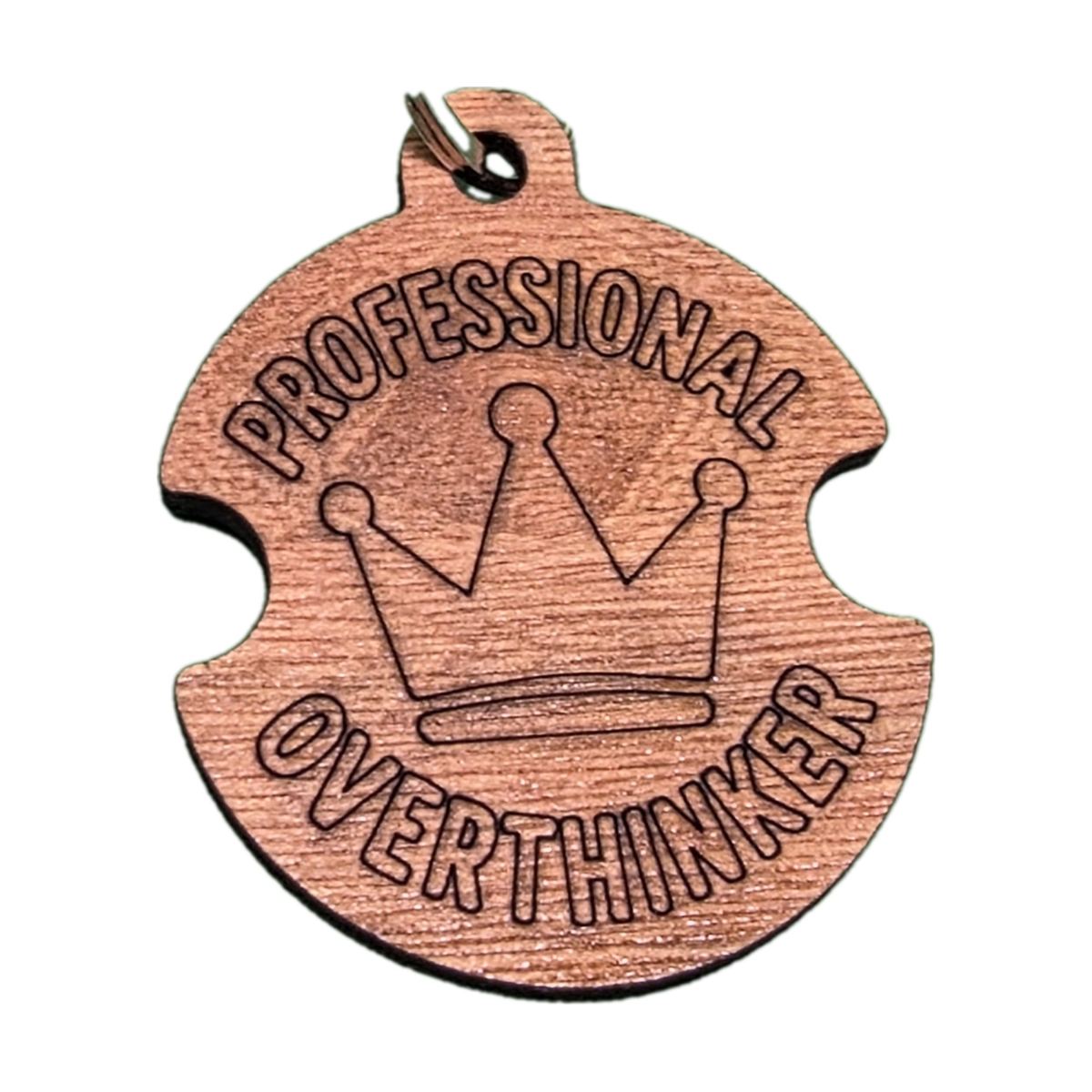 "Professional Overthinker" Engraved Keyring