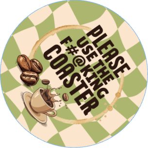 Cheeky Coffee Gingham — No. 2 Coaster