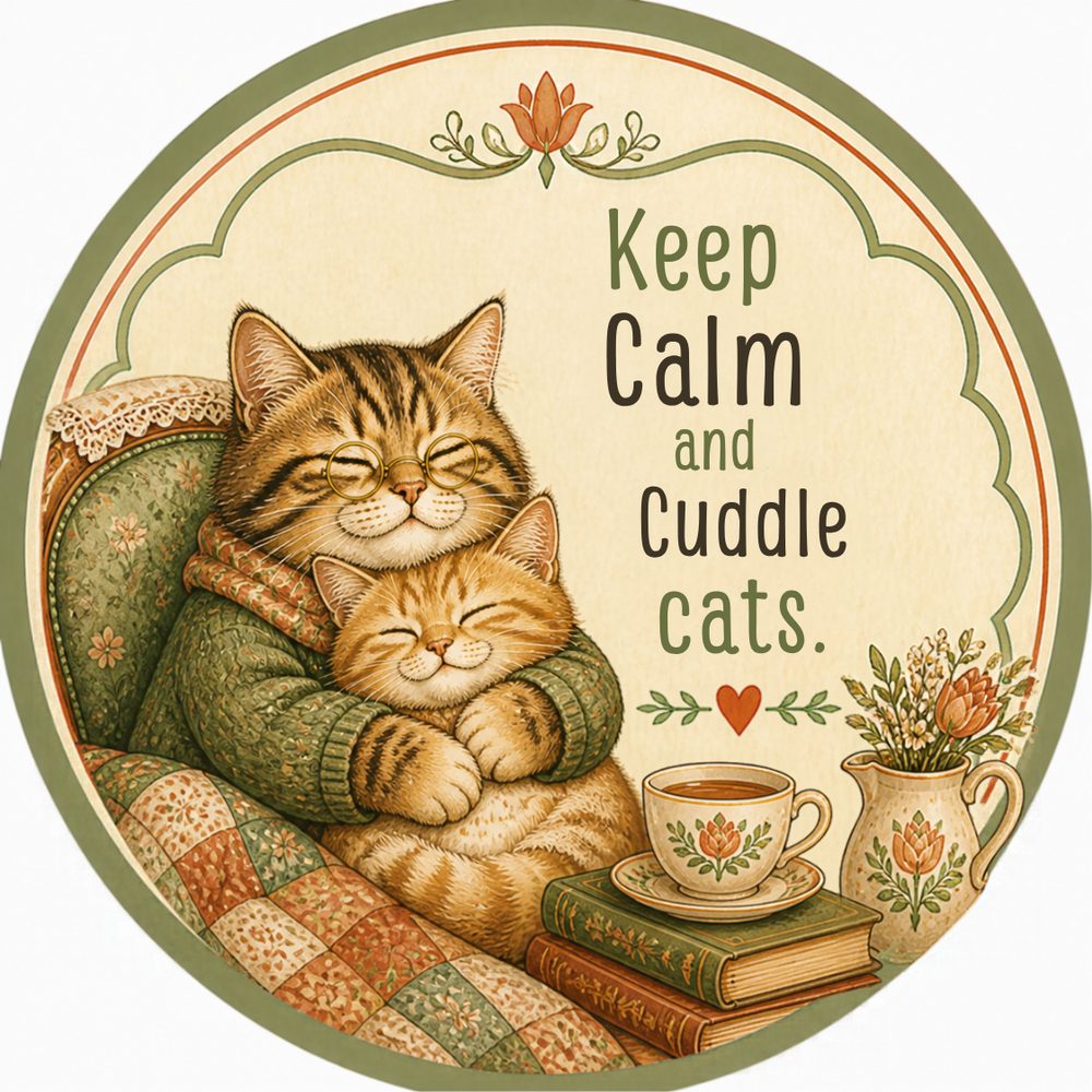 Funny Cartoon Cat Single No. 2 Coaster