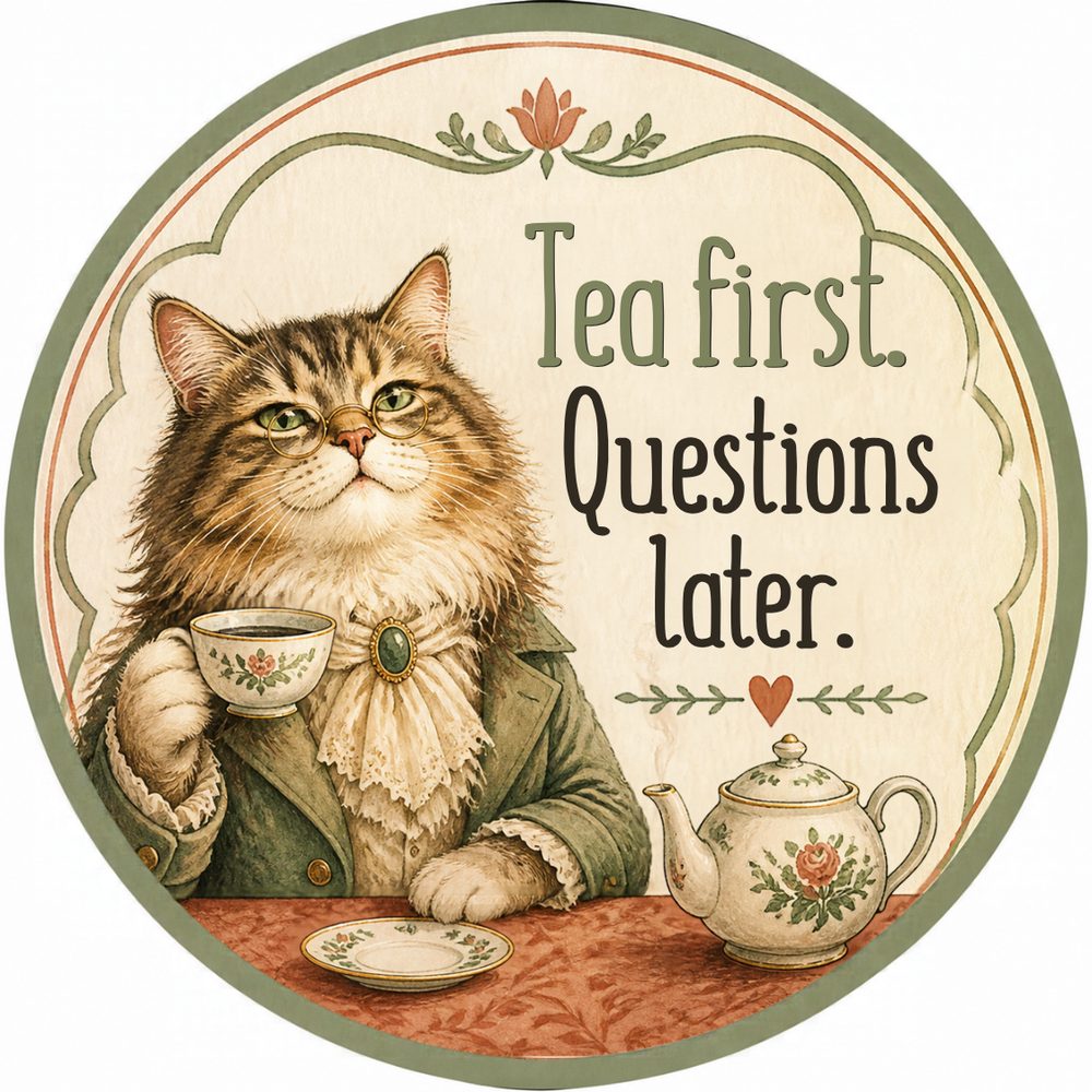 Funny Cartoon Cat Single No. 8 Coaster