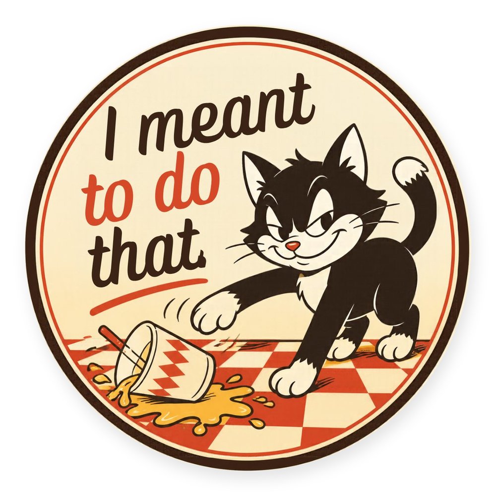 Retro Cream Cats — No. 1 Coaster