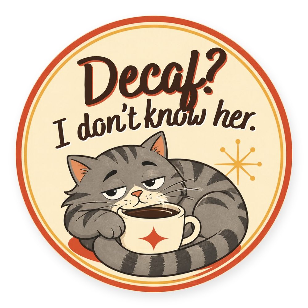Retro Cream Cats — No. 4 Coaster