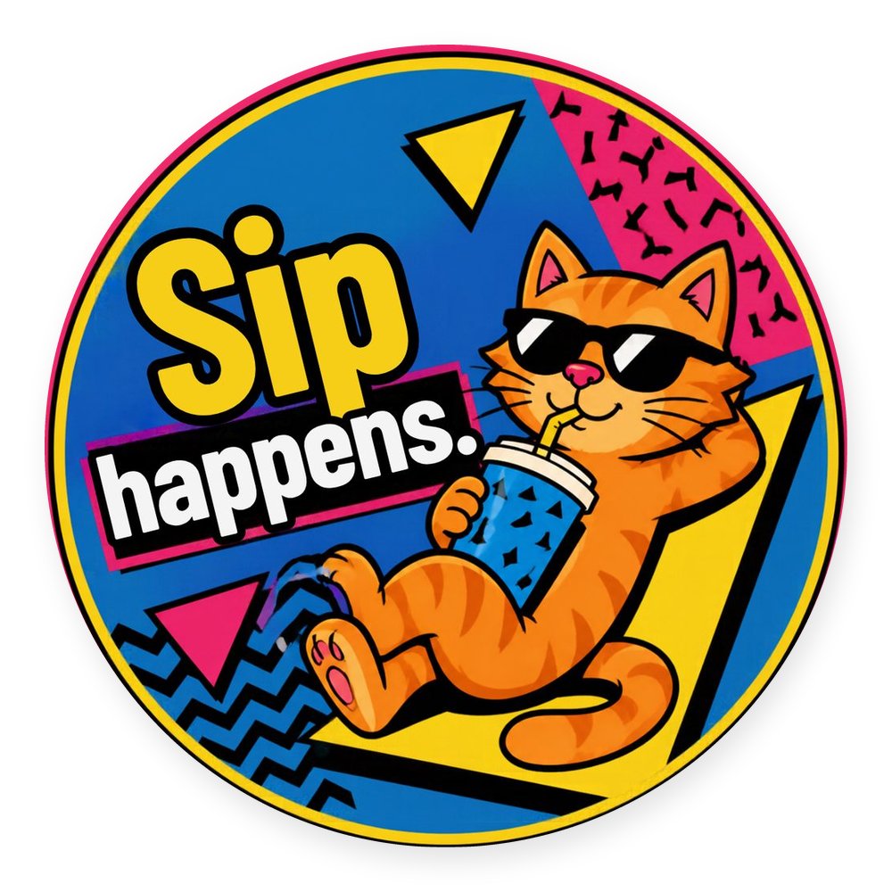 Retro Pop Cats — No. 1 Coaster