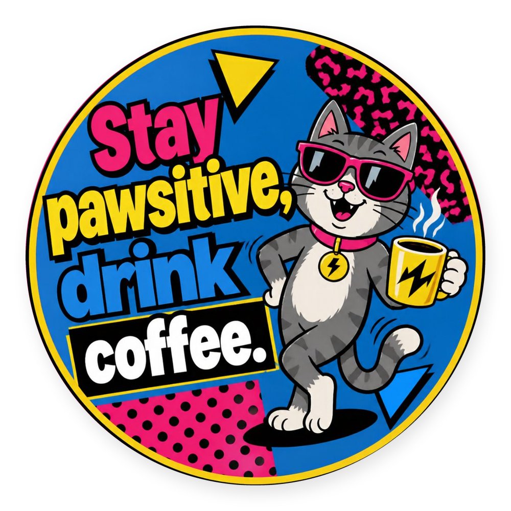 Retro Pop Cats — No. 2 Coaster