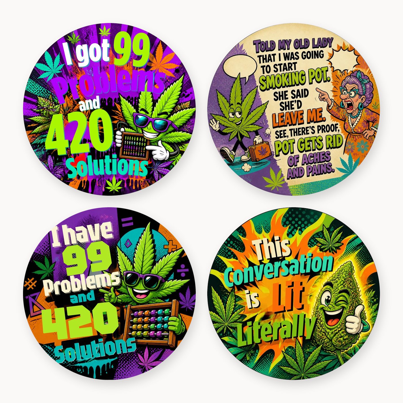 420 Set 7 Coaster Set of 4