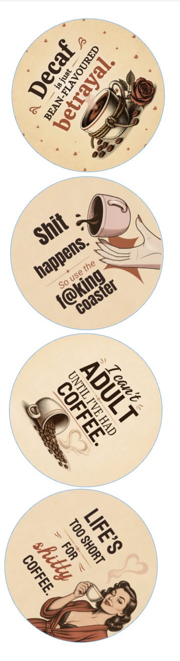 Coffee Sass Coaster Set of 4