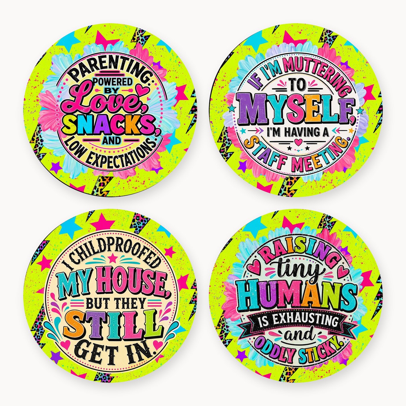 Parenting Chaos 3 Coaster Set of 4