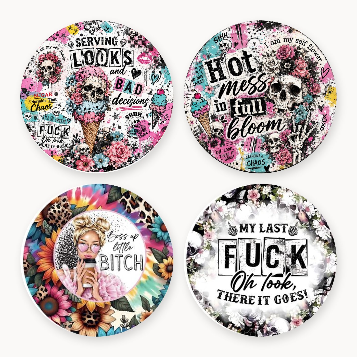 Pretty Chaos 3 Coaster Set of 4