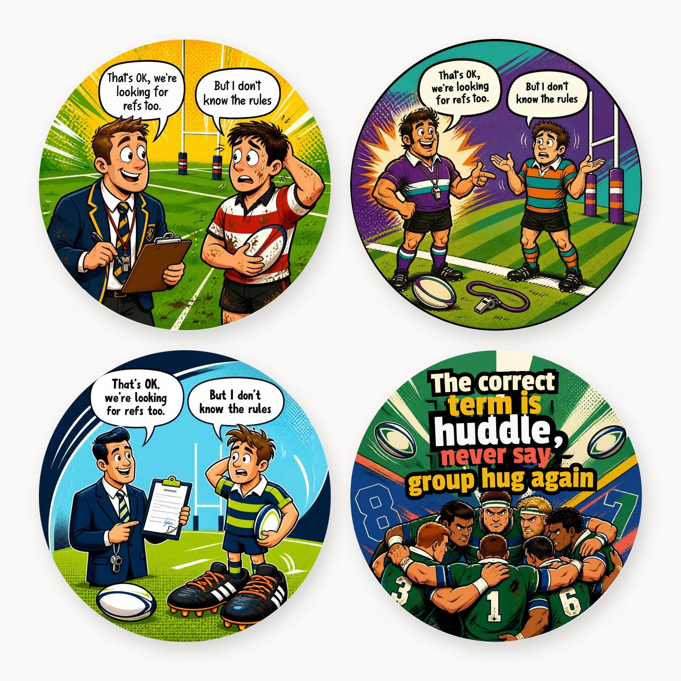 Rugby Banter 3 Coaster Set of 4