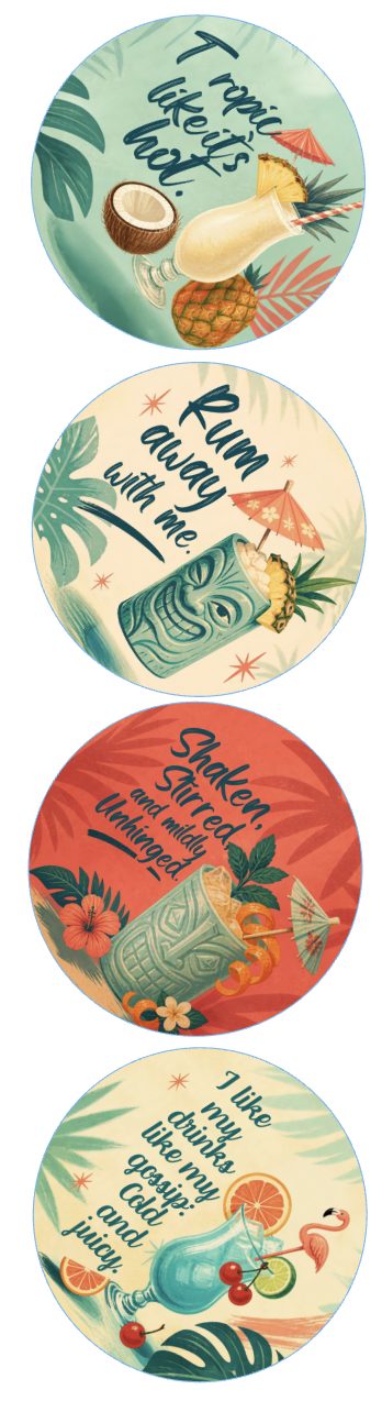 Tiki Tropical Coaster Set of 4