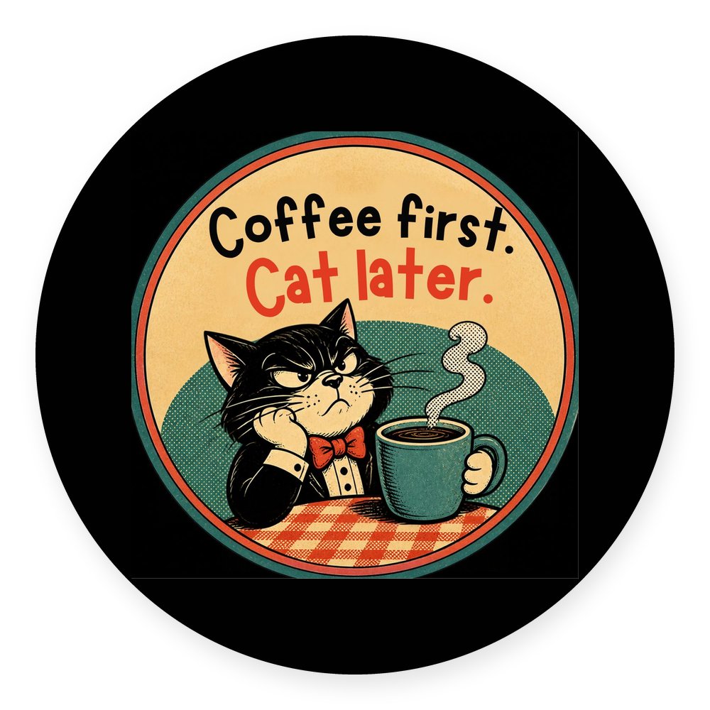 Tuxedo Coffee Cats — No. 1 Coaster