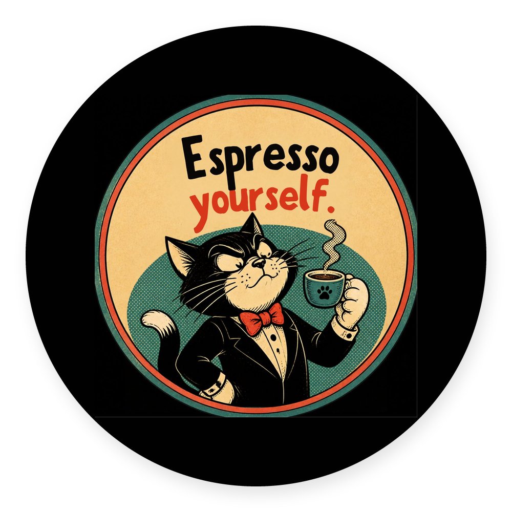 Tuxedo Coffee Cats — No. 2 Coaster