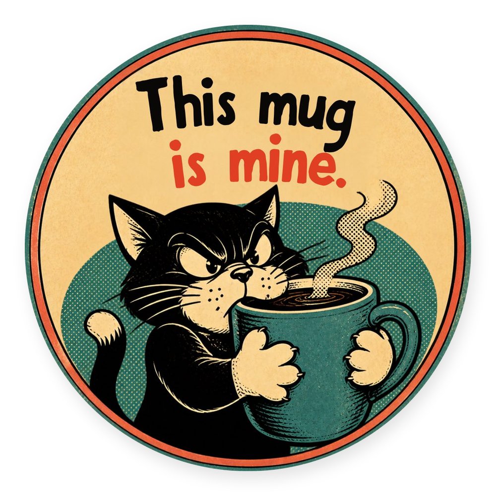Tuxedo Coffee Cats — No. 4 Coaster