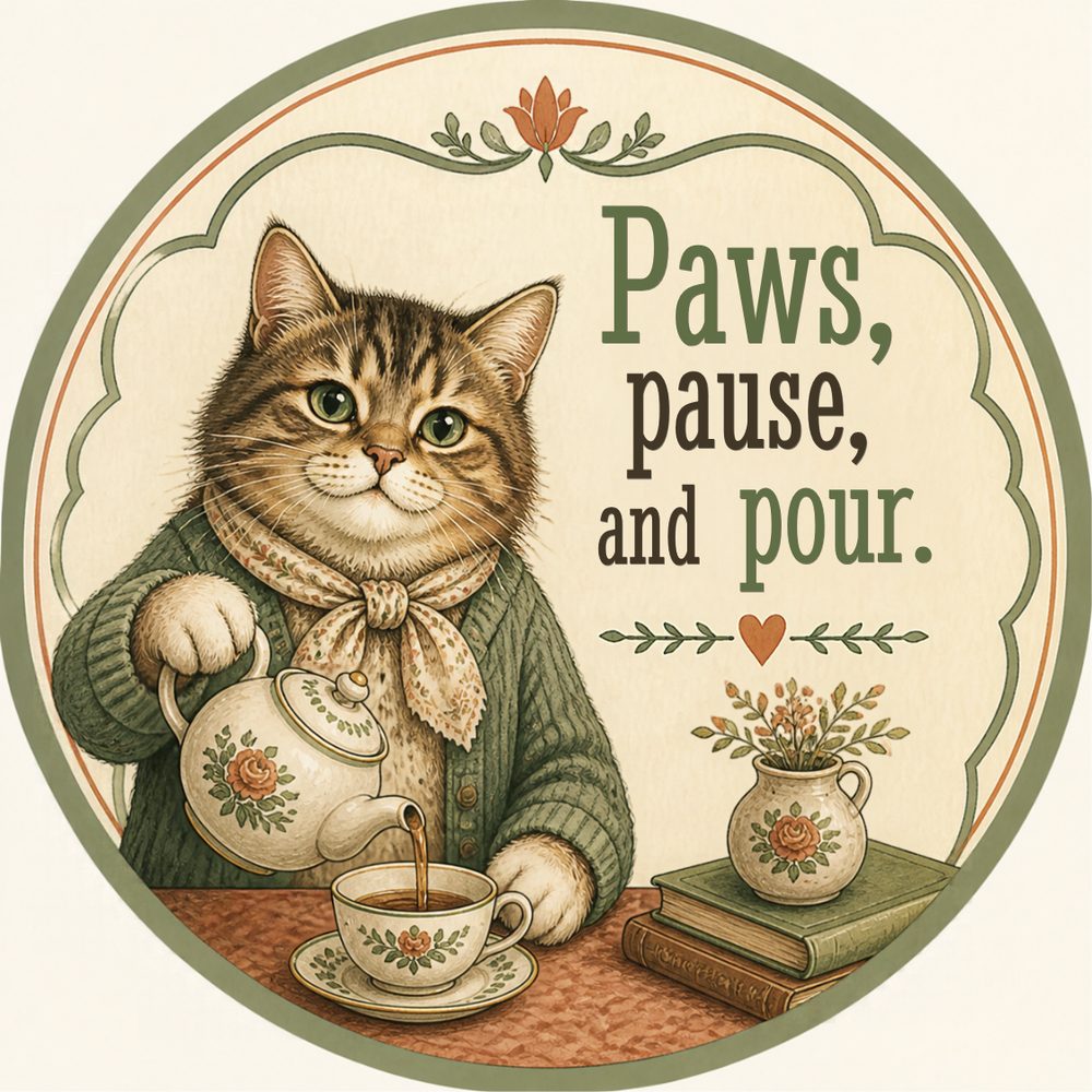 Vintage Tea Cats 1 — No. 1 Coaster