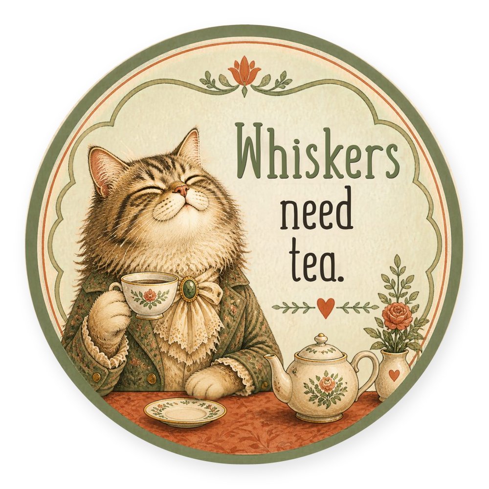 Vintage Tea Cats 1 — No. 3 Coaster