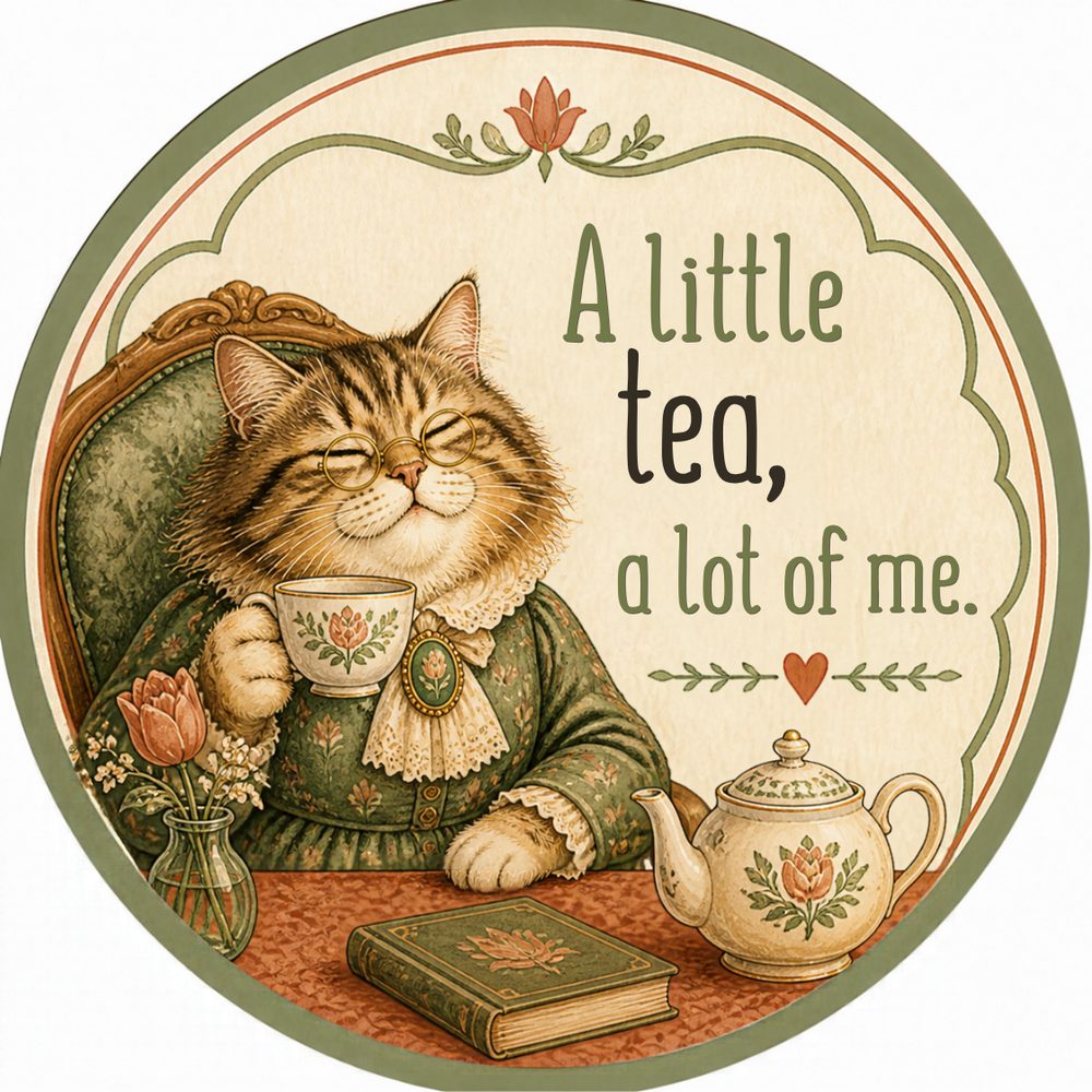 Vintage Tea Cats 1 — No. 4 Coaster