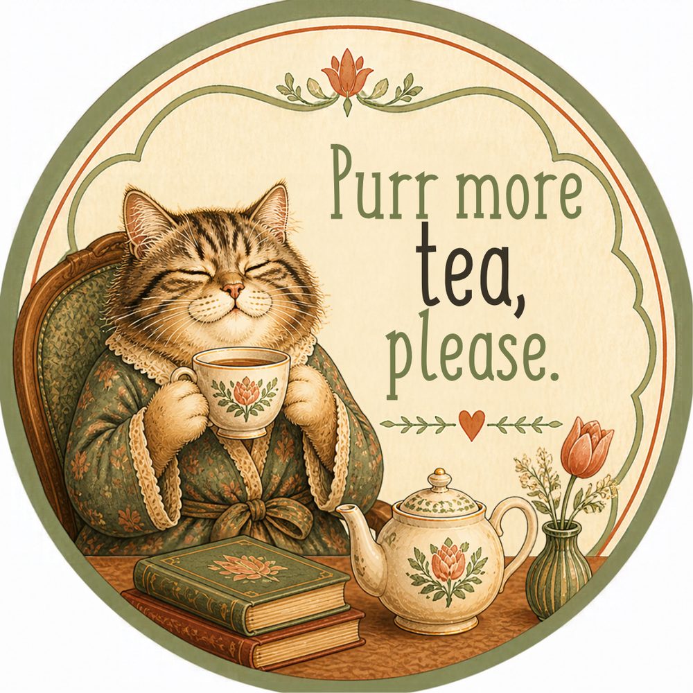 Vintage Tea Cats 2 — No. 2 Coaster