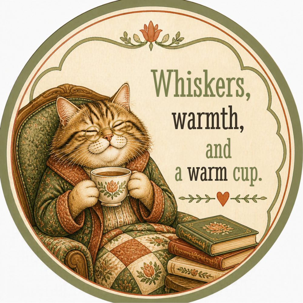 Vintage Tea Cats 2 — No. 4 Coaster