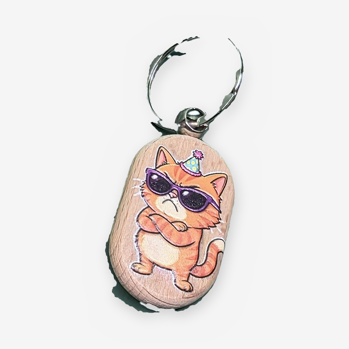 Cool Cat UV-Printed Keyring