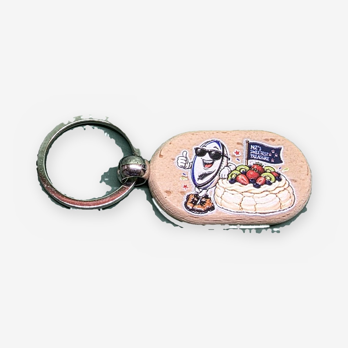 Rugby Ball Pavlova UV-Printed Keyring
