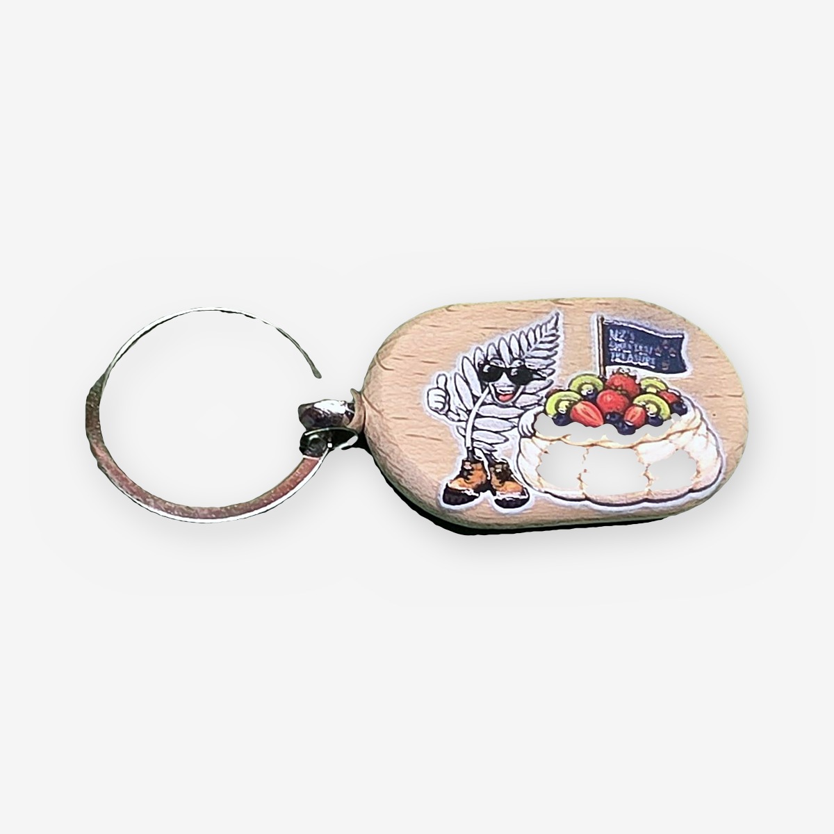 Silver Fern Pavlova UV-Printed Keyring