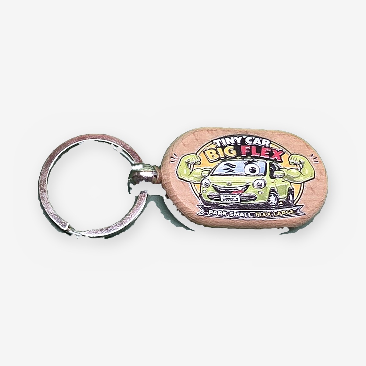 "Tiny Car Big Flex" UV-Printed Keyring