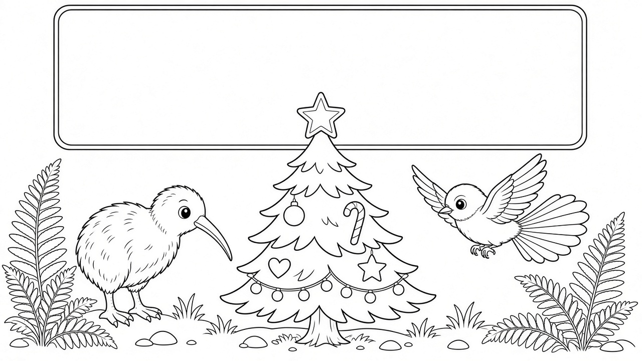 NZ Christmas Colouring Book