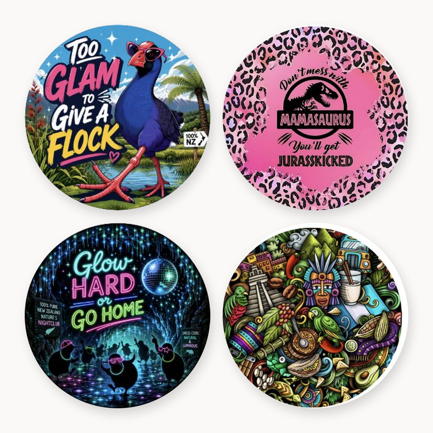 Retro 80s Neon Coaster Set