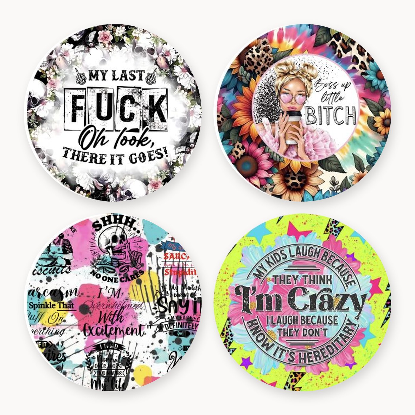 Sweary Floral Coaster Set