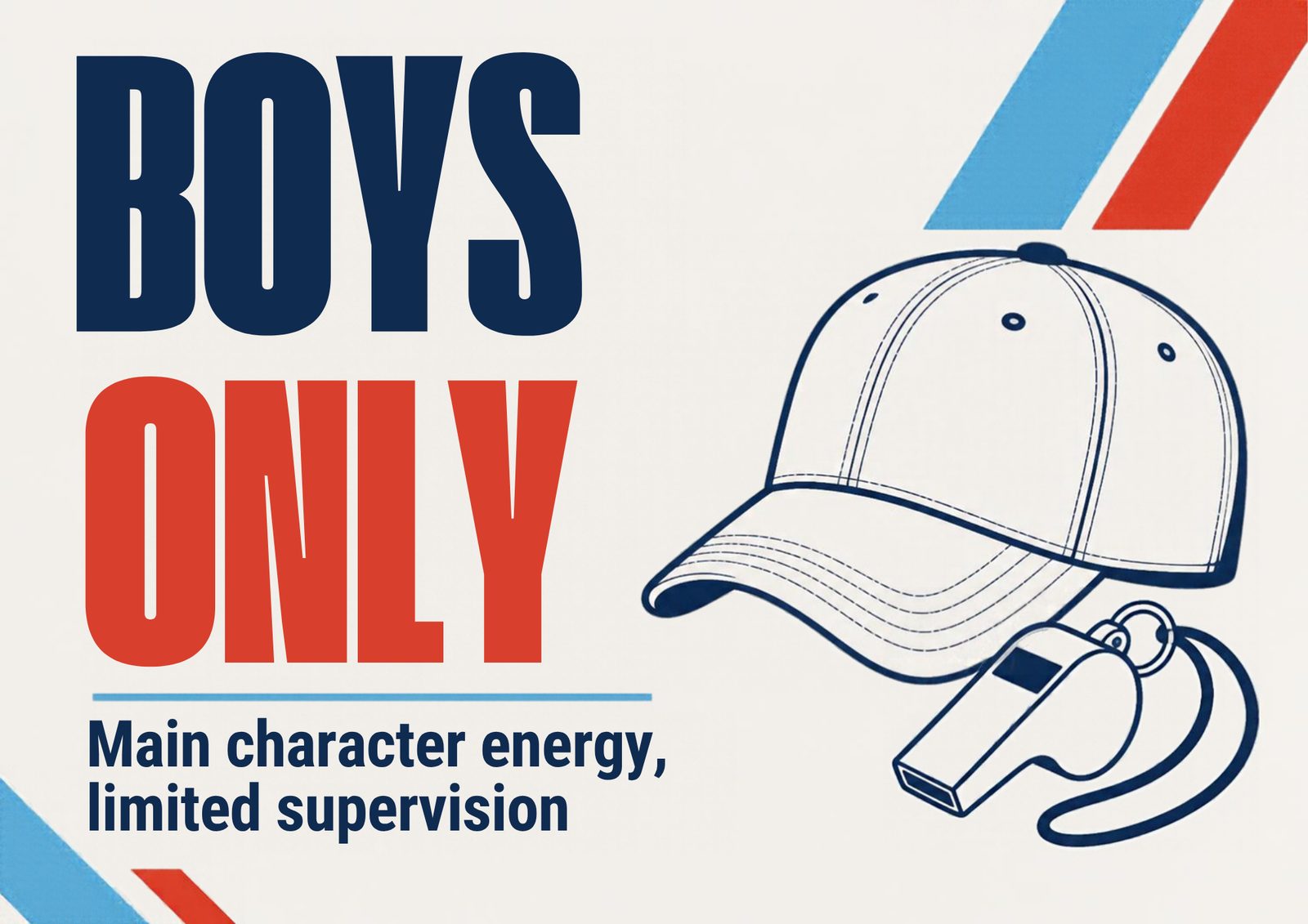 Boys Only — Cap Sign