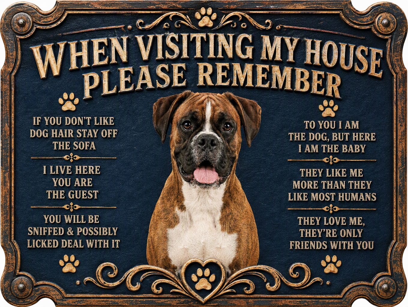Dog Rules — Boxer Sign