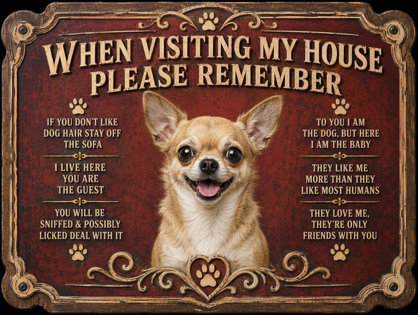 Dog Rules — Chihuahua Sign