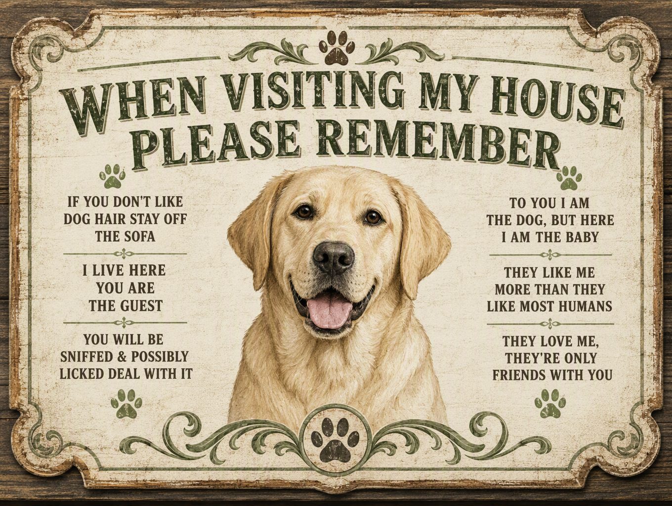 Dog Rules — Labrador Sign