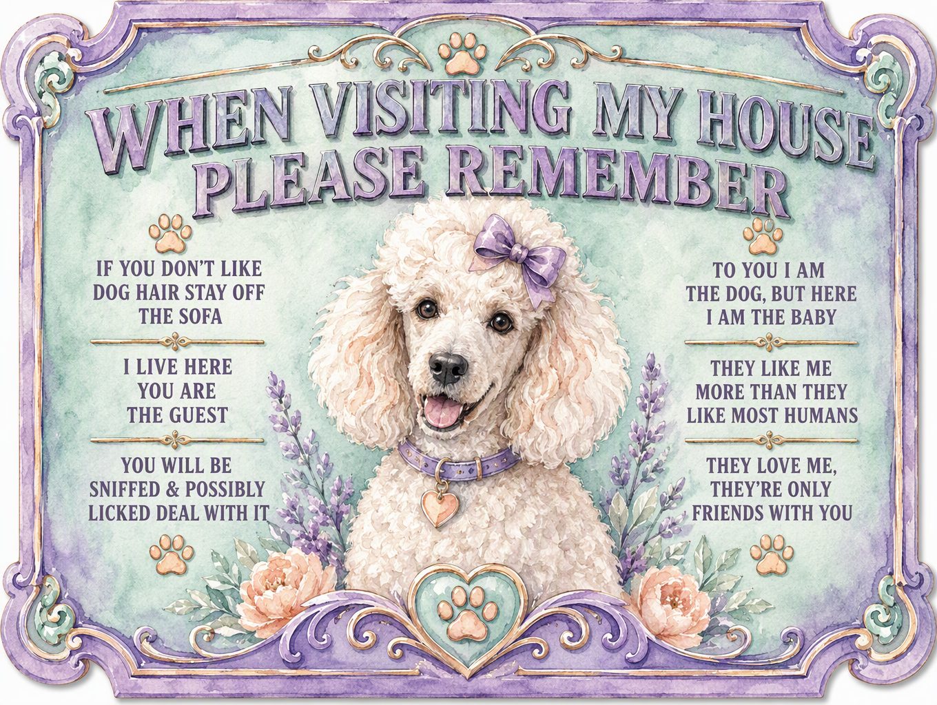 Dog Rules — Poodle Sign