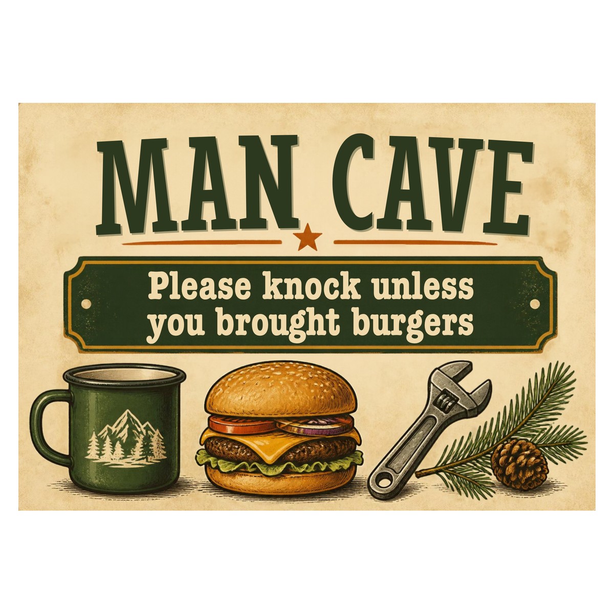 Man Cave — Burgers Sign