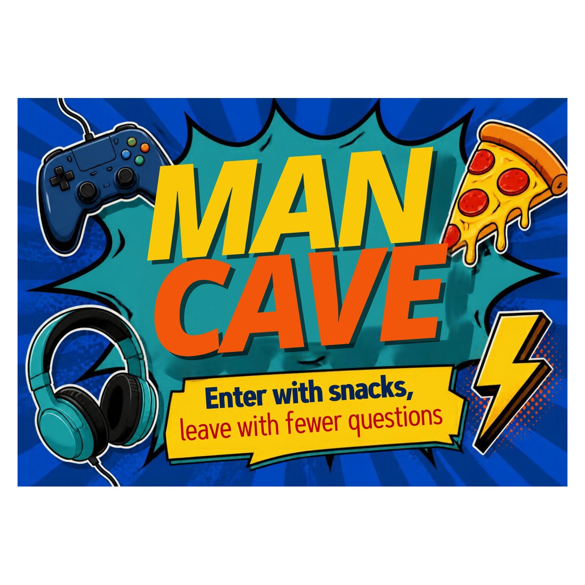 Man Cave — Snacks (Pop Art) Sign