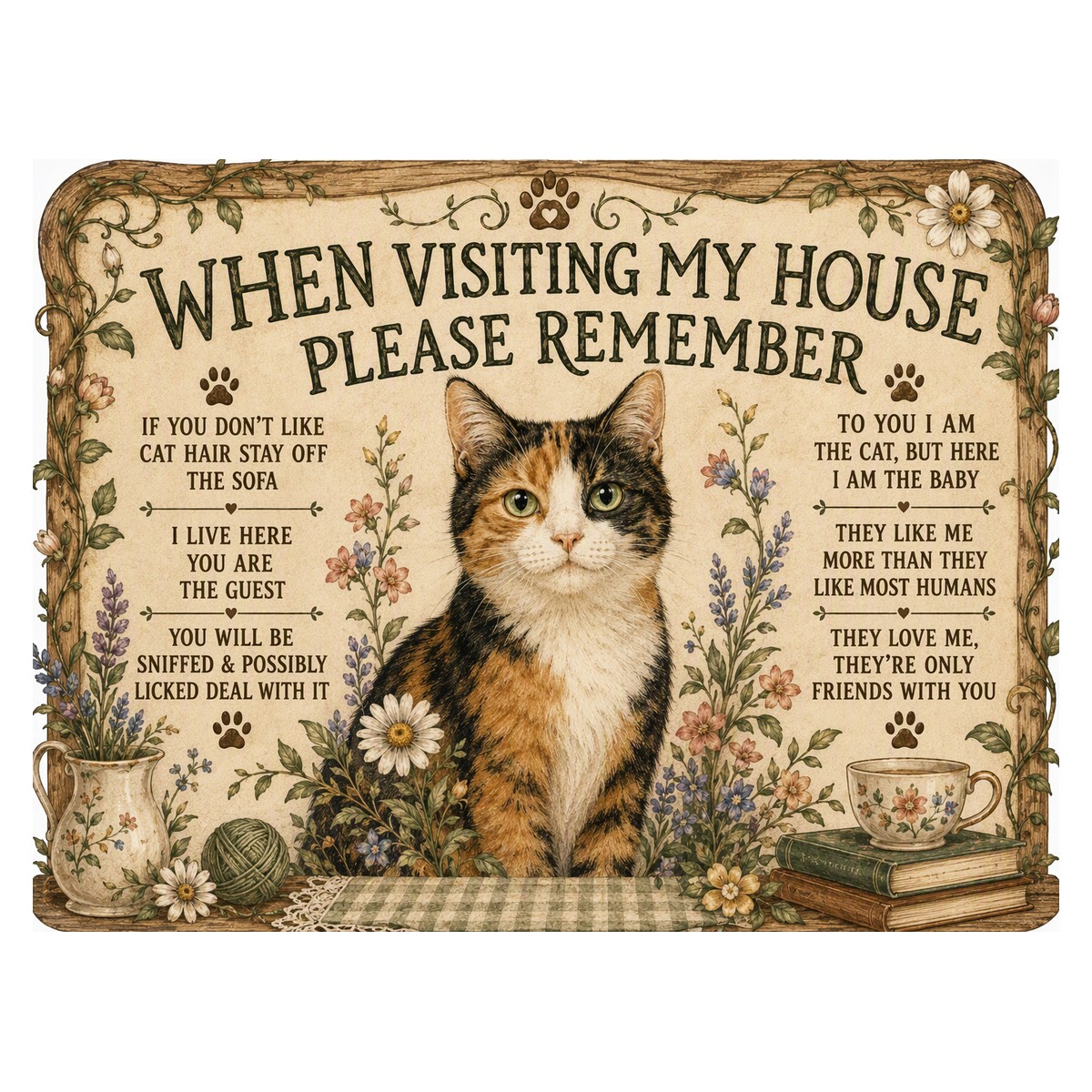 When Visiting My House — Cat Sign