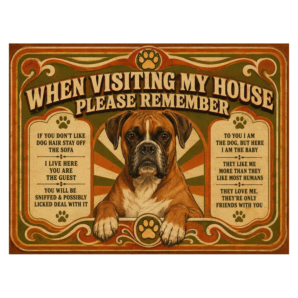 When Visiting My House — Dog Sign