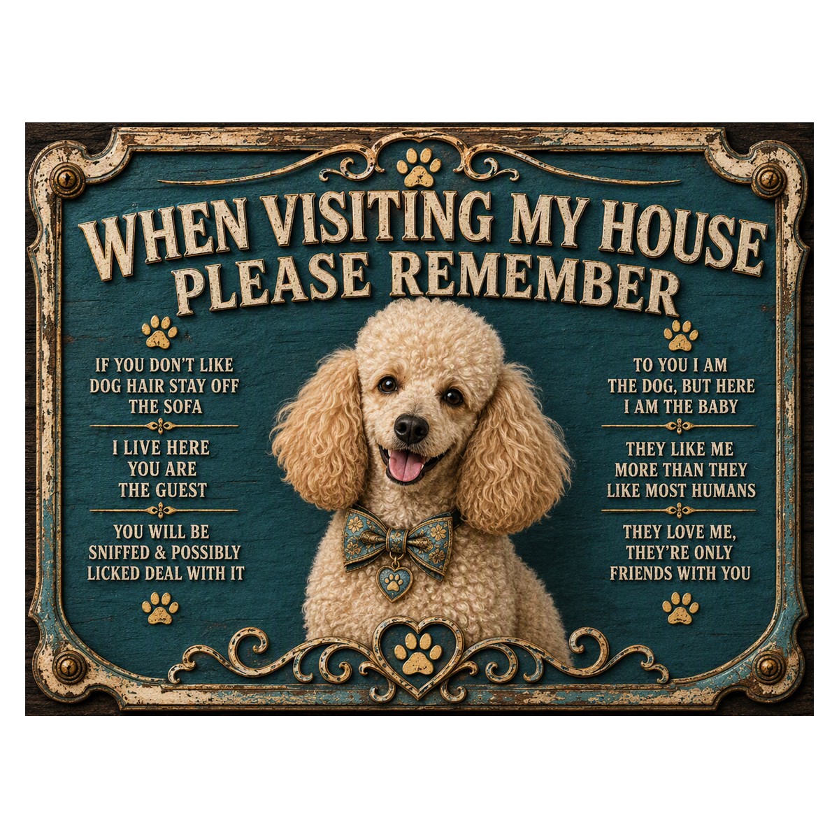 When Visiting My House — Poodle Sign