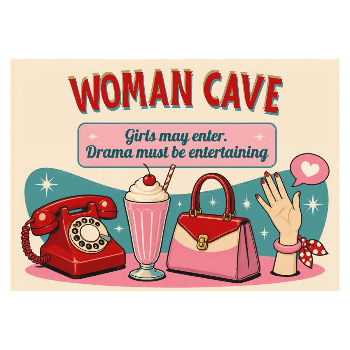 Woman Cave — Drama (Retro) Sign